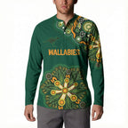 Australia Rugby National Heritage Custom Button Sweatshirt Indigenous Aboriginal Dot Art