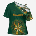Australia Rugby National Heritage Custom Cross Shoulder Shirt Indigenous Aboriginal Dot Art