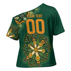 Australia Rugby National Heritage Custom Cross Shoulder Shirt Indigenous Aboriginal Dot Art