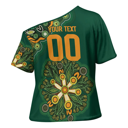 Australia Rugby National Heritage Custom Cross Shoulder Shirt Indigenous Aboriginal Dot Art