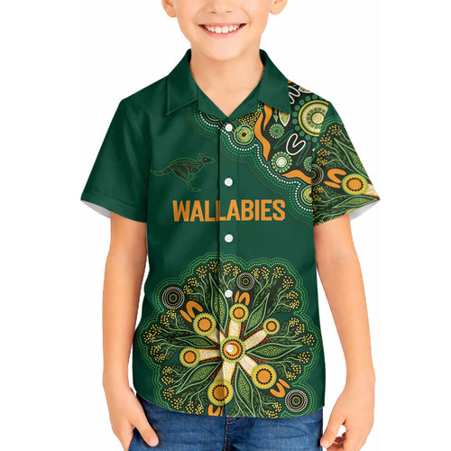 Australia Rugby National Heritage Custom Hawaiian Shirt Indigenous Aboriginal Dot Art