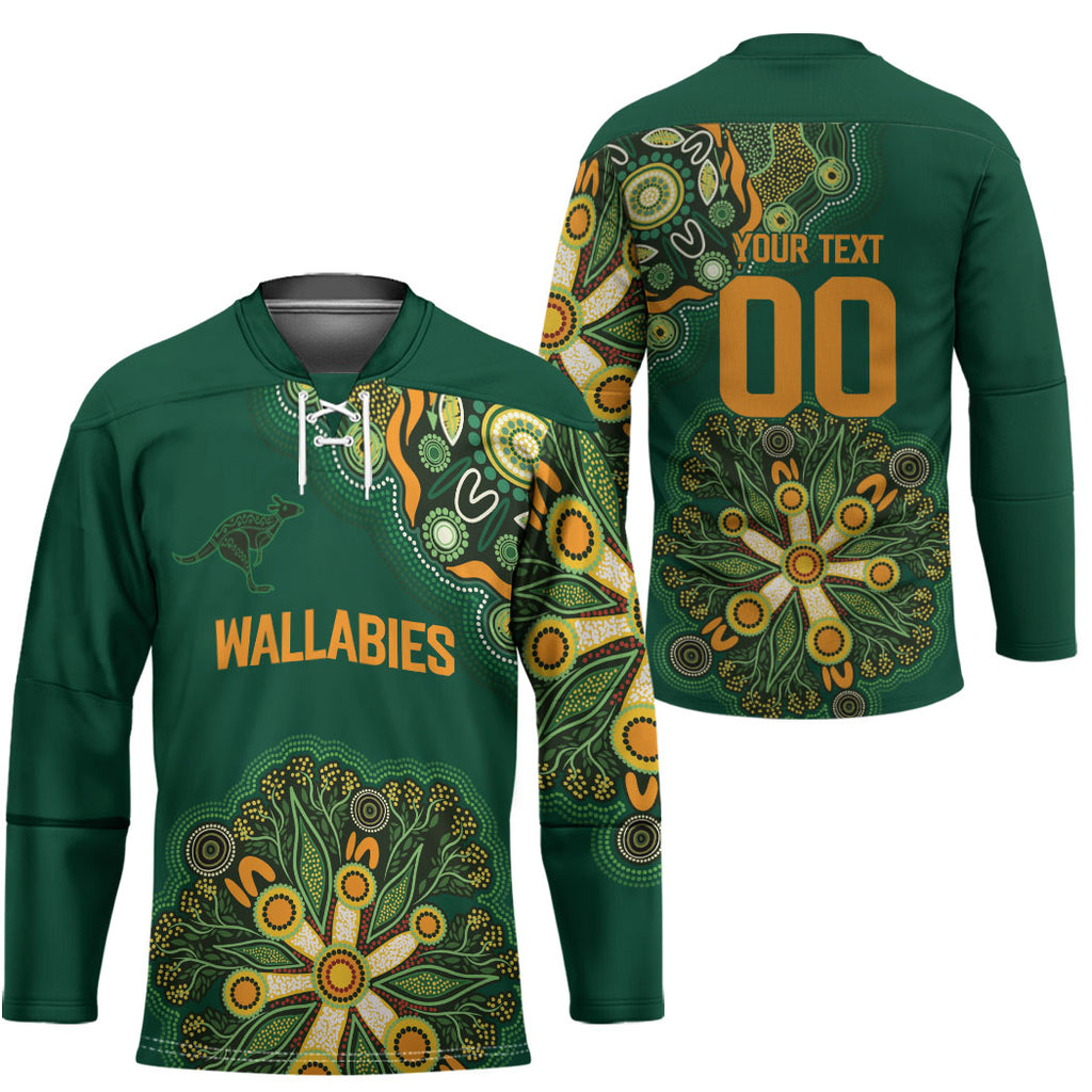 Australia Rugby National Heritage Custom Hockey Jersey Indigenous Aboriginal Dot Art