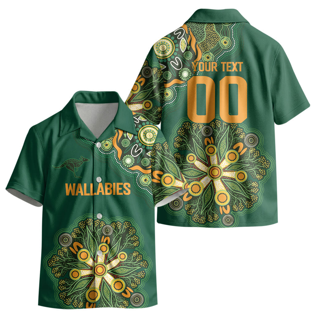 Australia Rugby National Heritage Custom Kid Hawaiian Shirt Indigenous Aboriginal Dot Art
