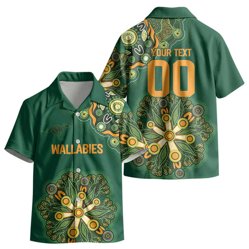 Australia Rugby National Heritage Custom Kid Hawaiian Shirt Indigenous Aboriginal Dot Art