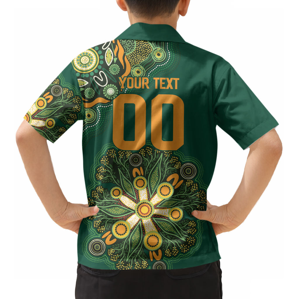Australia Rugby National Heritage Custom Kid Hawaiian Shirt Indigenous Aboriginal Dot Art