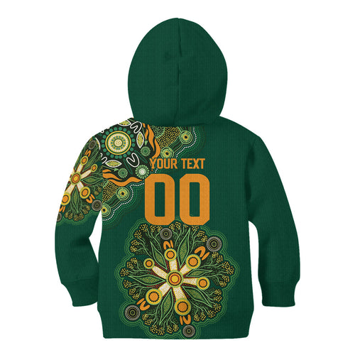 Australia Rugby National Heritage Custom Kid Hoodie Indigenous Aboriginal Dot Art
