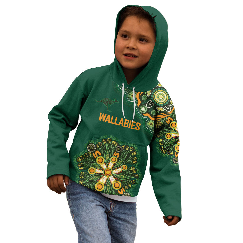 Australia Rugby National Heritage Custom Kid Hoodie Indigenous Aboriginal Dot Art