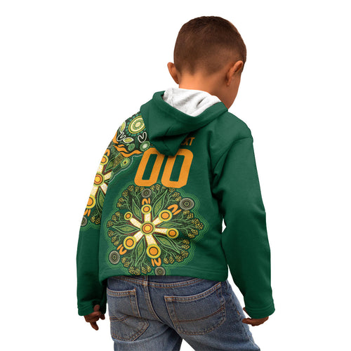Australia Rugby National Heritage Custom Kid Hoodie Indigenous Aboriginal Dot Art