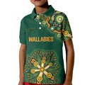 Australia Rugby National Heritage Custom Kid Polo Shirt Indigenous Aboriginal Dot Art