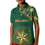 Australia Rugby National Heritage Custom Kid Polo Shirt Indigenous Aboriginal Dot Art