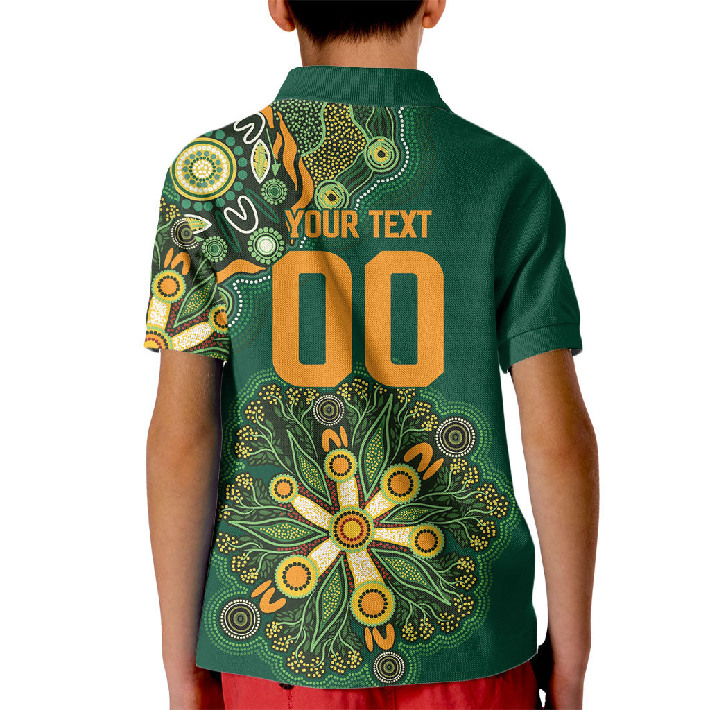 Australia Rugby National Heritage Custom Kid Polo Shirt Indigenous Aboriginal Dot Art
