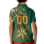 Australia Rugby National Heritage Custom Kid Polo Shirt Indigenous Aboriginal Dot Art