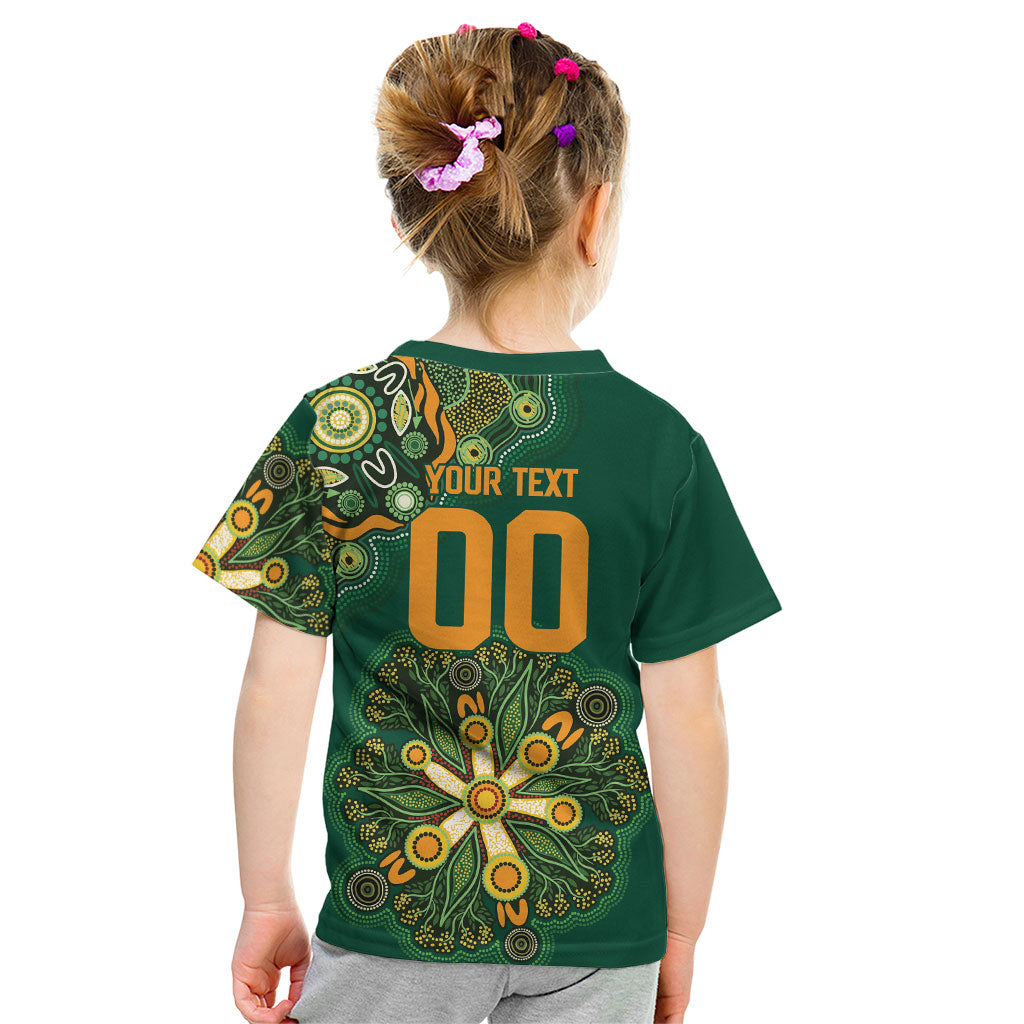 Australia Rugby National Heritage Custom Kid T Shirt Indigenous Aboriginal Dot Art