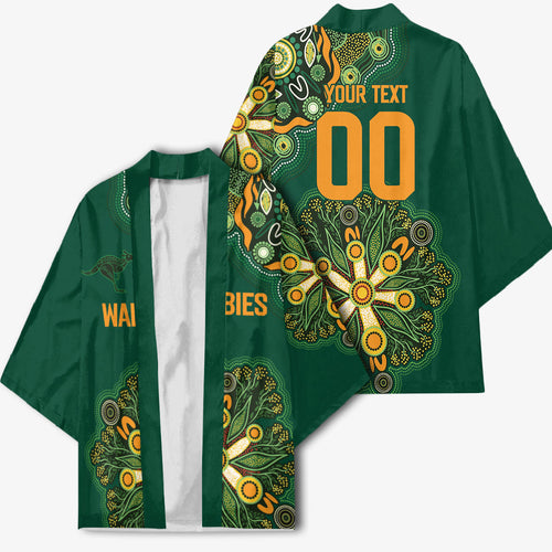 Australia Rugby National Heritage Custom Kimono Indigenous Aboriginal Dot Art