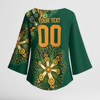 Australia Rugby National Heritage Custom Kimono Sleeve Blouse Indigenous Aboriginal Dot Art