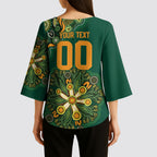 Australia Rugby National Heritage Custom Kimono Sleeve Blouse Indigenous Aboriginal Dot Art