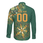 Australia Rugby National Heritage Custom Long Sleeve Button Shirt Indigenous Aboriginal Dot Art
