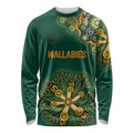 Australia Rugby National Heritage Custom Long Sleeve Shirt Indigenous Aboriginal Dot Art