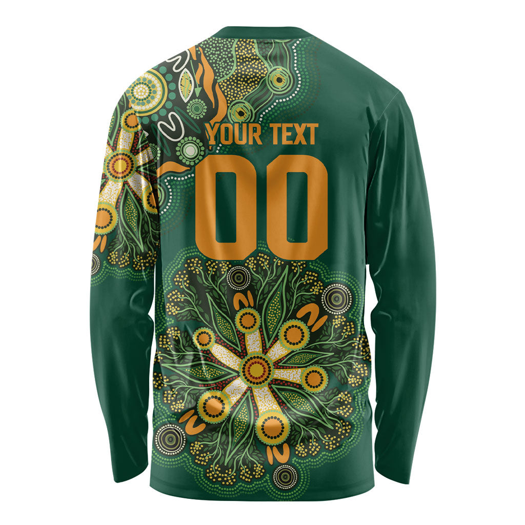Australia Rugby National Heritage Custom Long Sleeve Shirt Indigenous Aboriginal Dot Art