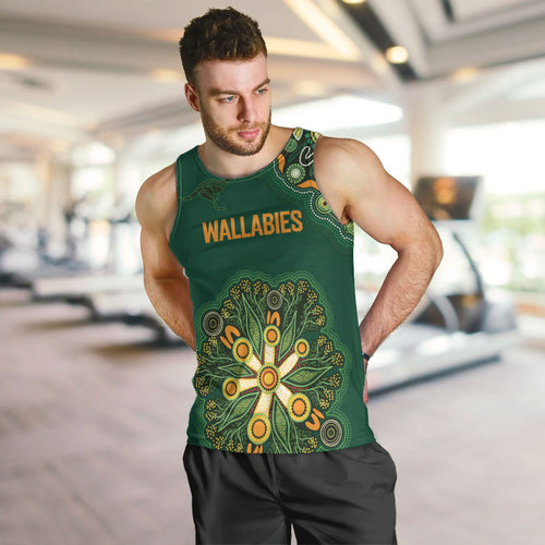 Australia Rugby National Heritage Custom Men Tank Top Indigenous Aboriginal Dot Art