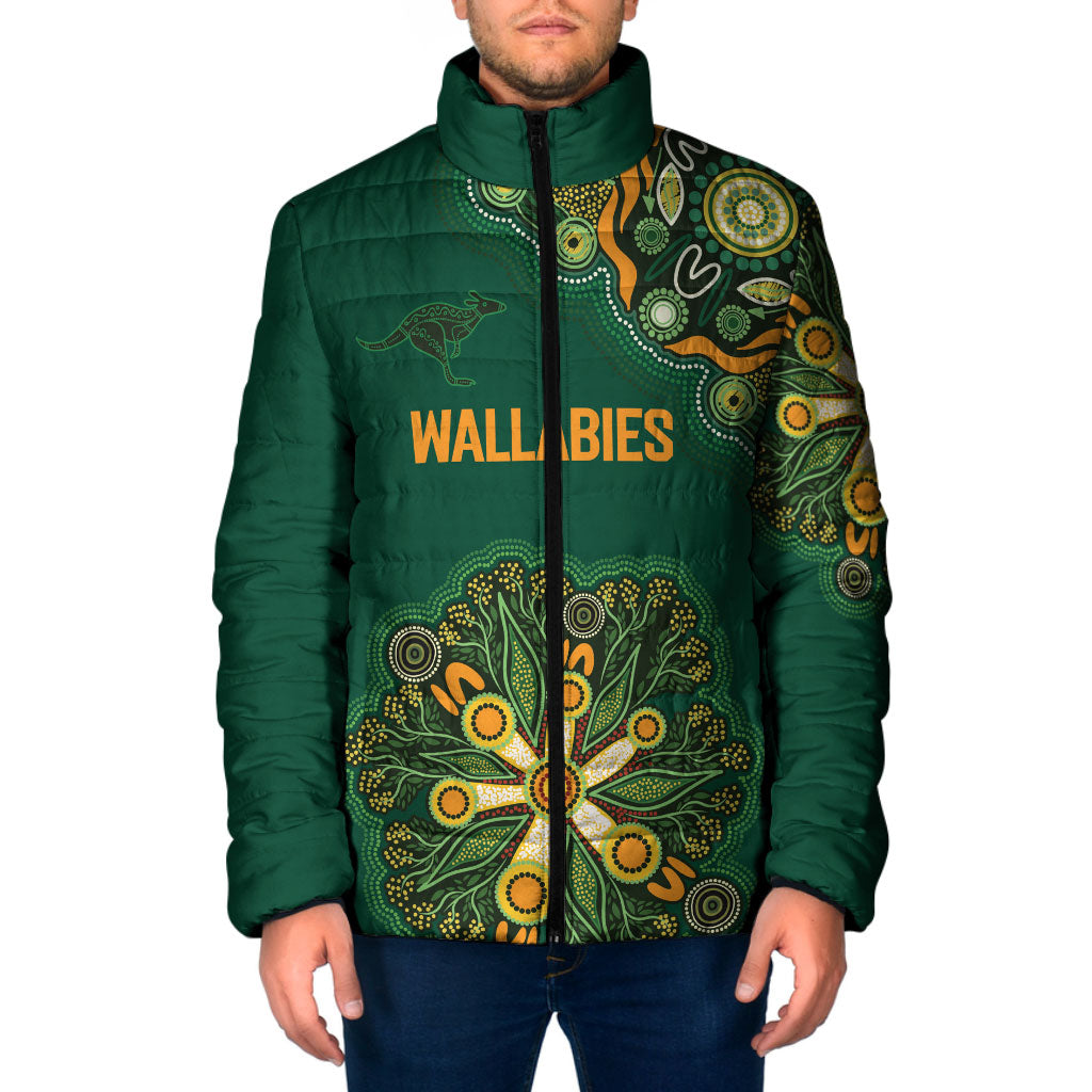 Australia Rugby National Heritage Custom Padded Jacket Indigenous Aboriginal Dot Art