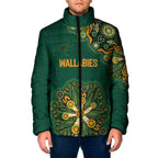 Australia Rugby National Heritage Custom Padded Jacket Indigenous Aboriginal Dot Art