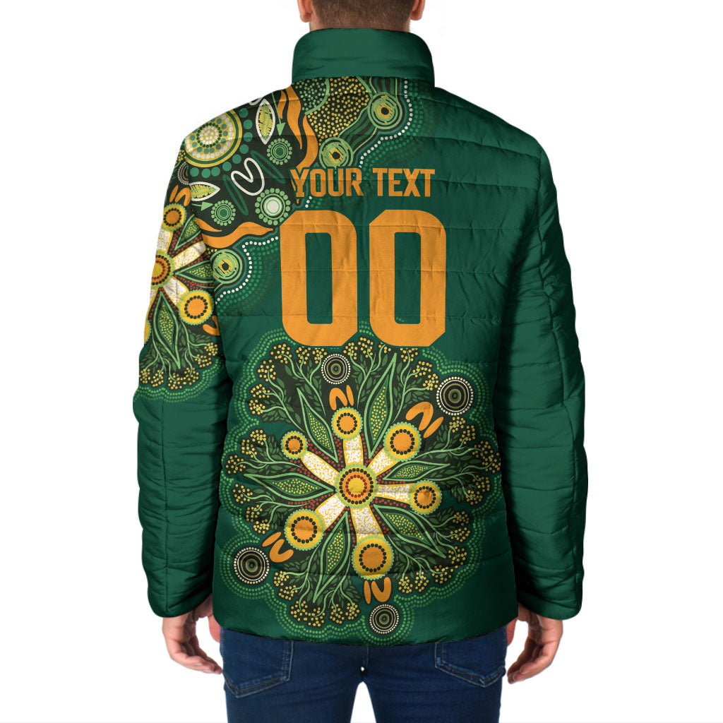 Australia Rugby National Heritage Custom Padded Jacket Indigenous Aboriginal Dot Art