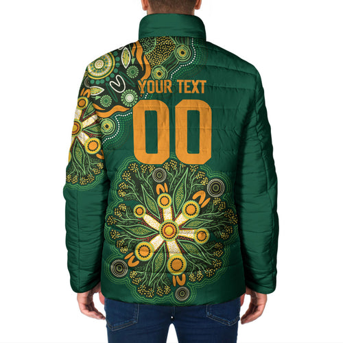 Australia Rugby National Heritage Custom Padded Jacket Indigenous Aboriginal Dot Art