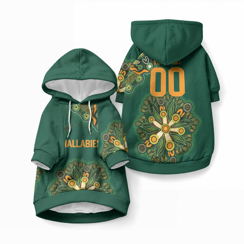 Australia Rugby National Heritage Custom Pet Hoodie Indigenous Aboriginal Dot Art