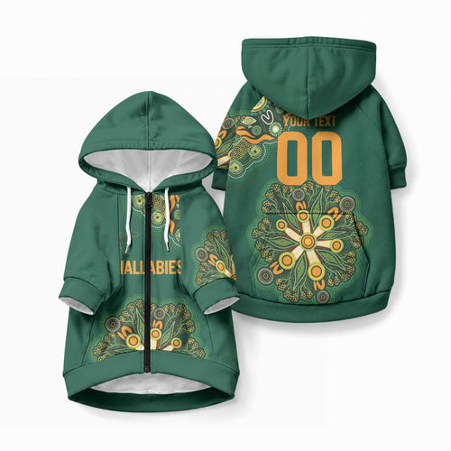 Australia Rugby National Heritage Custom Pet Hoodie Indigenous Aboriginal Dot Art