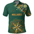Australia Rugby National Heritage Custom Polo Shirt Indigenous Aboriginal Dot Art