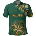 Australia Rugby National Heritage Custom Polo Shirt Indigenous Aboriginal Dot Art