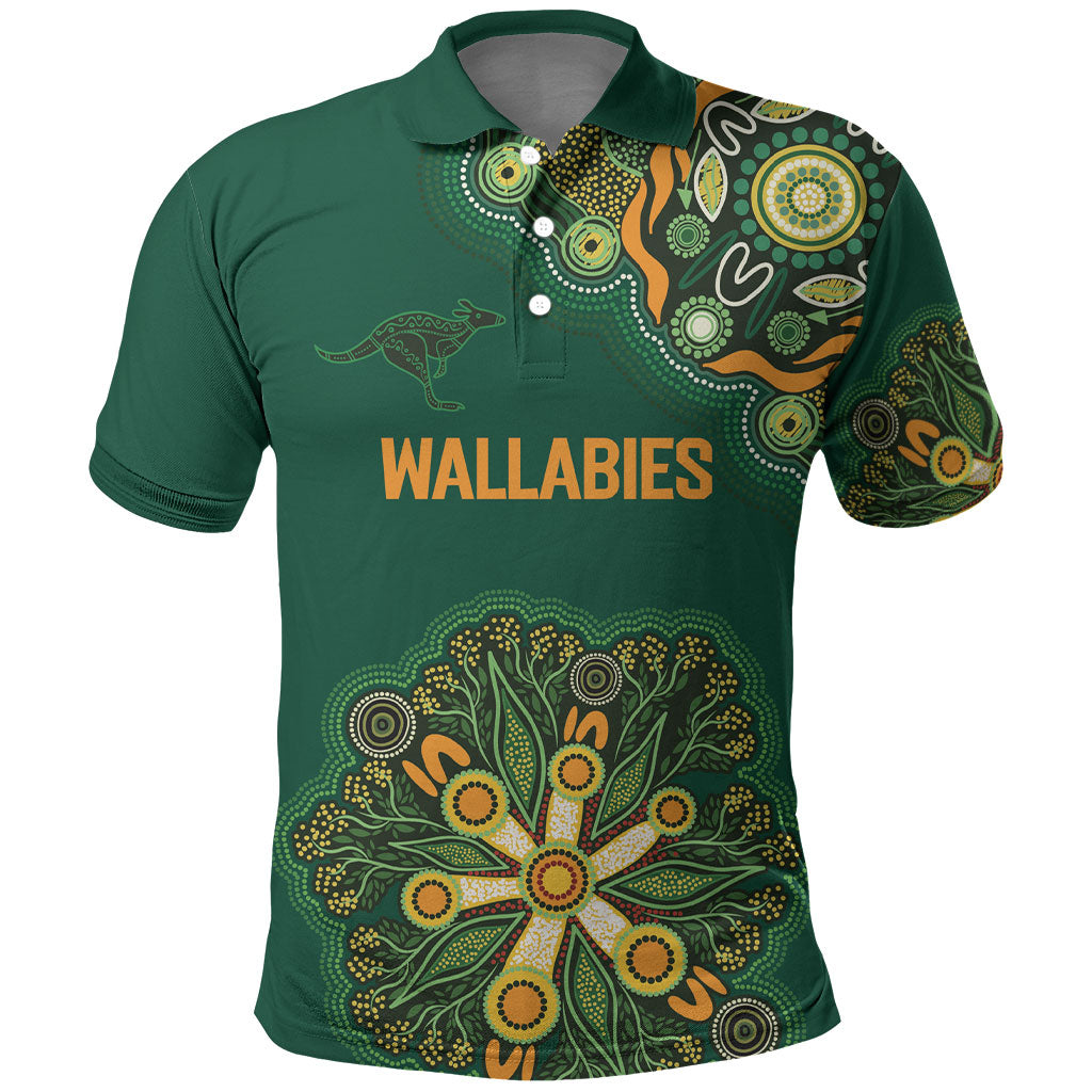 Australia Rugby National Heritage Custom Polo Shirt Indigenous Aboriginal Dot Art