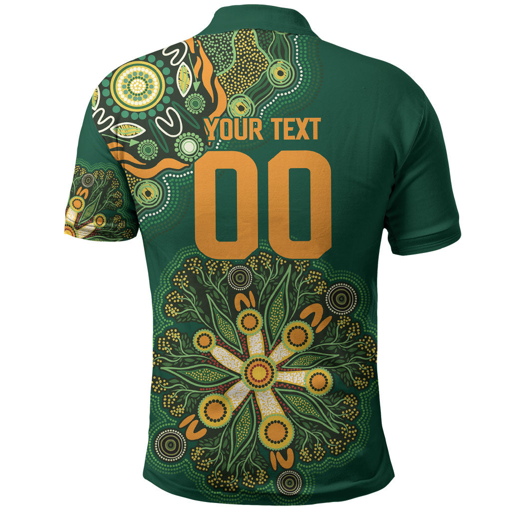 Australia Rugby National Heritage Custom Polo Shirt Indigenous Aboriginal Dot Art