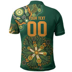 Australia Rugby National Heritage Custom Polo Shirt Indigenous Aboriginal Dot Art