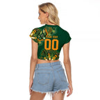 Australia Rugby National Heritage Custom Raglan Cropped T Shirt Indigenous Aboriginal Dot Art