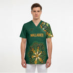 Australia Rugby National Heritage Custom Scrub Top Indigenous Aboriginal Dot Art
