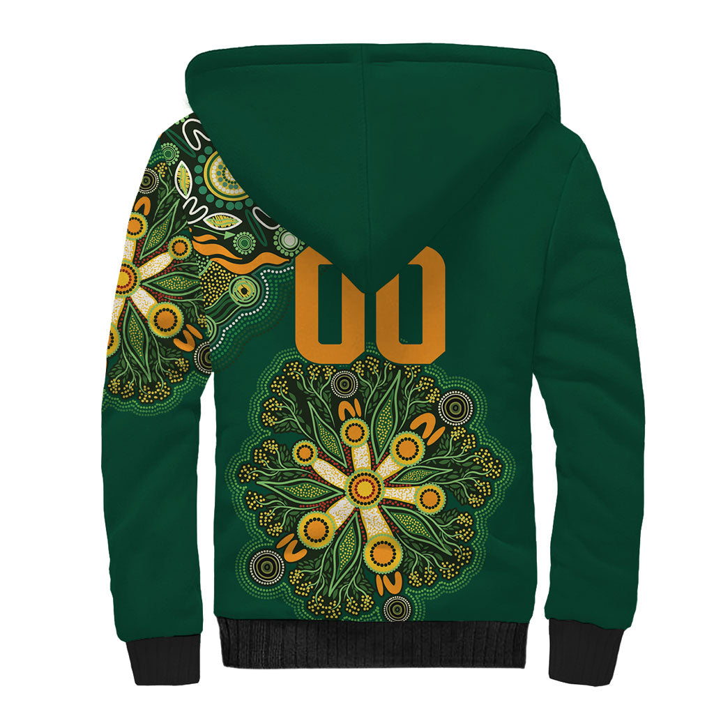 Australia Rugby National Heritage Custom Sherpa Hoodie Indigenous Aboriginal Dot Art
