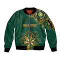 Australia Rugby National Heritage Custom Sleeve Zip Bomber Jacket Indigenous Aboriginal Dot Art