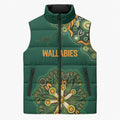 Australia Rugby National Heritage Custom Sleeveless Puffer Jacket Indigenous Aboriginal Dot Art