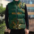 Australia Rugby National Heritage Custom Sleeveless Puffer Jacket Indigenous Aboriginal Dot Art