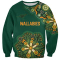 Australia Rugby National Heritage Custom Sweatshirt Indigenous Aboriginal Dot Art