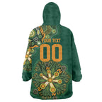 Australia Rugby National Heritage Custom Wearable Blanket Hoodie Indigenous Aboriginal Dot Art