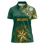 Australia Rugby National Heritage Custom Women Polo Shirt Indigenous Aboriginal Dot Art