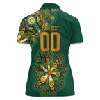 Australia Rugby National Heritage Custom Women Polo Shirt Indigenous Aboriginal Dot Art