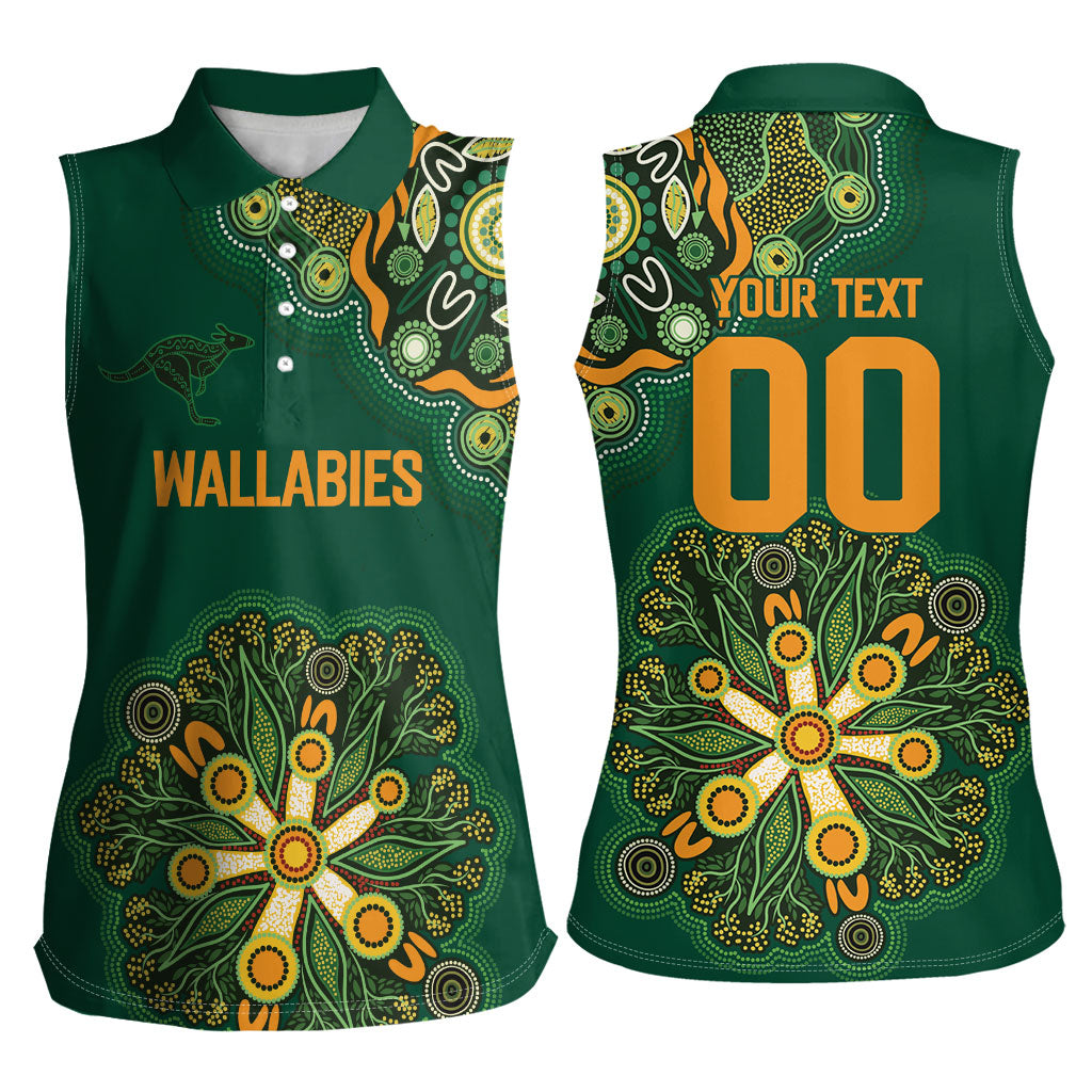Australia Rugby National Heritage Custom Women Sleeveless Polo Shirt Indigenous Aboriginal Dot Art