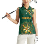 Australia Rugby National Heritage Custom Women Sleeveless Polo Shirt Indigenous Aboriginal Dot Art
