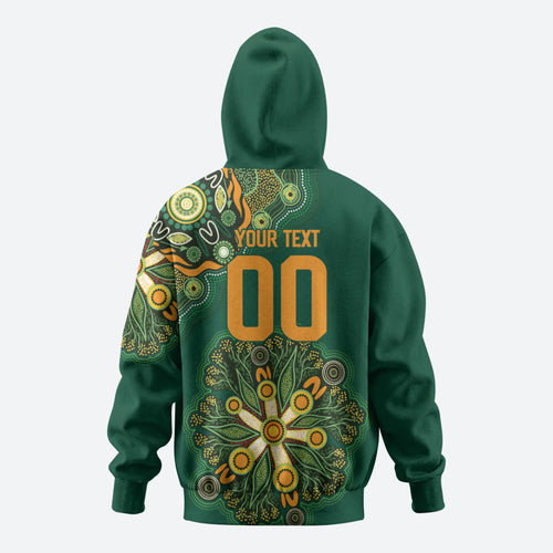 Australia Rugby National Heritage Custom Zip Hoodie Indigenous Aboriginal Dot Art