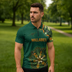 Australia Rugby National Heritage Custom Zipper Polo Shirt Indigenous Aboriginal Dot Art
