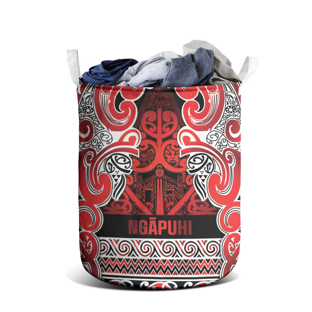 Aotearoa Iwi Ngapuhi Laundry Basket Maori Wharenui House Tribal Pattern